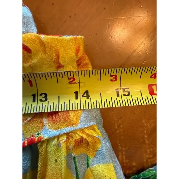 Agua Bendita Florence Bouk Multiway Jumpsuit Floral Blue Yellow Size Medium - Picture 9 of 10